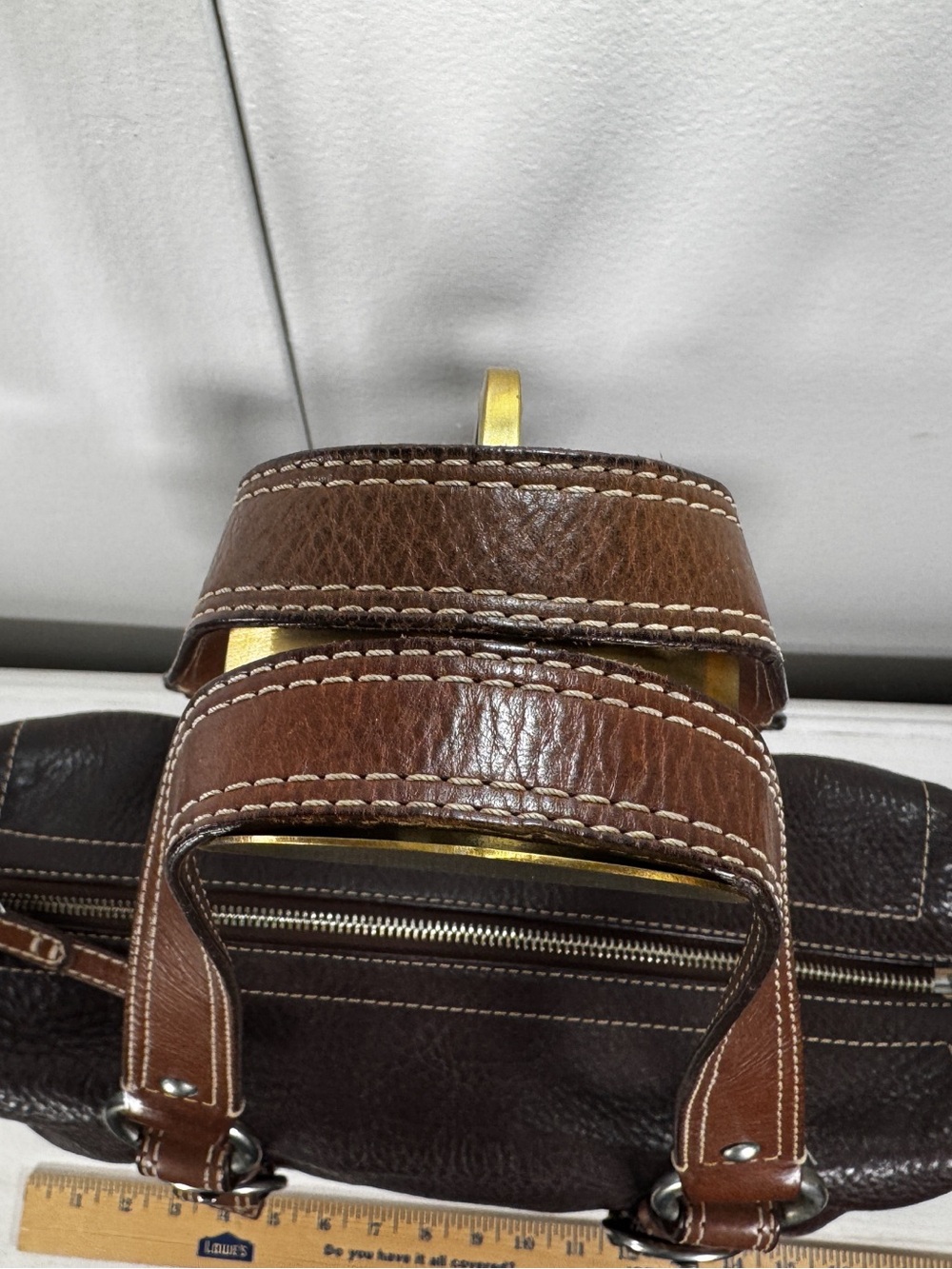 ๐ Coach Soho Buckle Satchel Pebbled Leather Brown Shoulder Bag Y2K - Picture 4 of 11